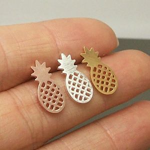 Rose Gold Pineapple Earrings